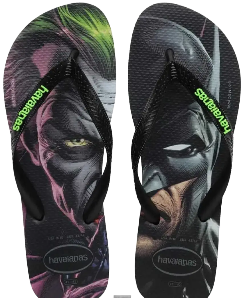 havainas slippers with batman and joker