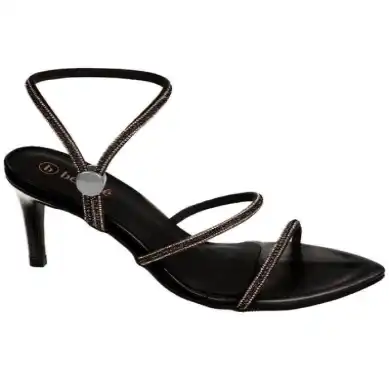 black sandals on a white background